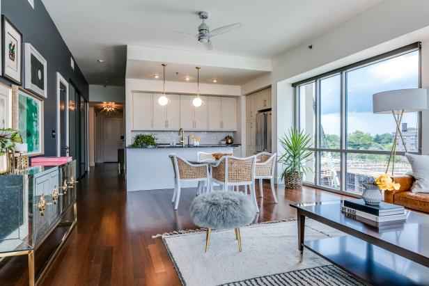 Contemporary Condo Kitchen and Dining Area