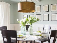 Green Dining Room with Wainscoting 