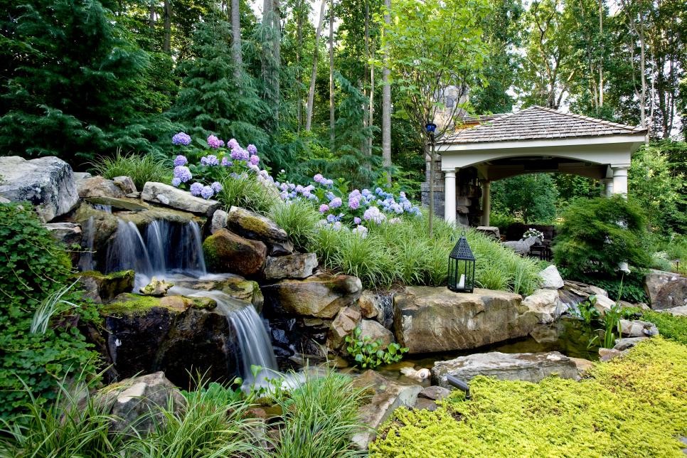 Overall Winner - Gorgeous Gardens: Waterfall Surrounded By Vibrant Flowers