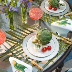 Table Showcases Tropical Elements