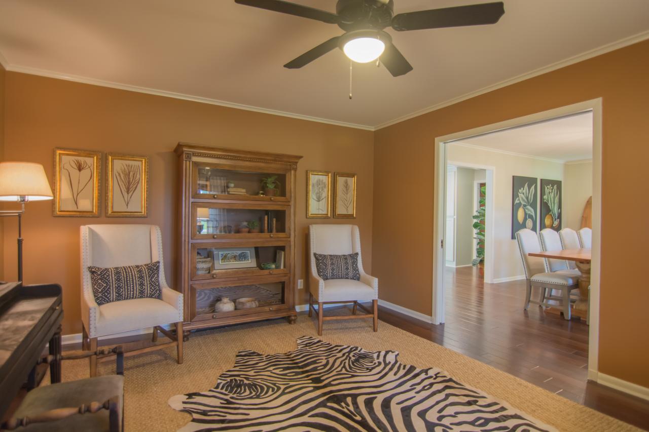 Brown Rustic Living Room With Zebra Rug Hgtv