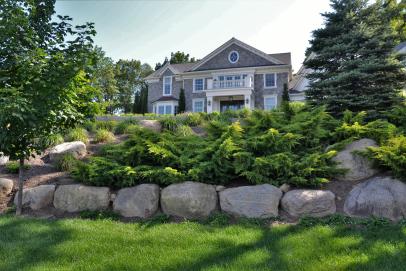 retaining wall ideas for sloped backyard before and after