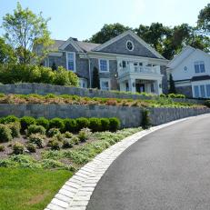 Stone Retaining Walls Complement Home's Exterior