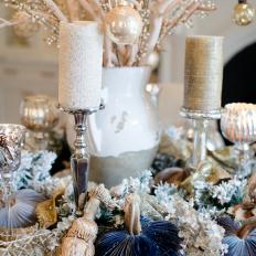 Candles, Ornaments Create Seasonal Centerpiece