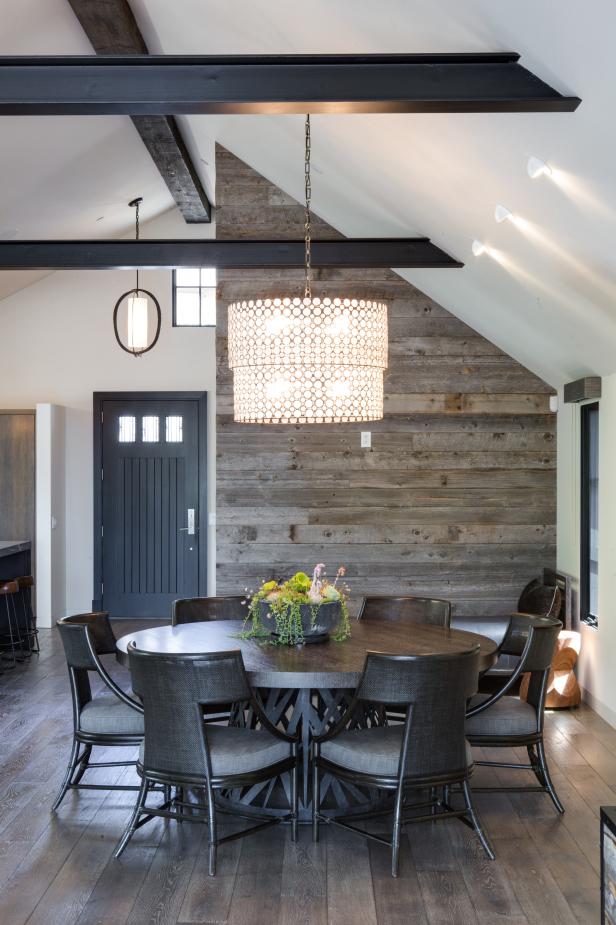 Black Beams Chandelier Showcase Vaulted Ceilings HGTV