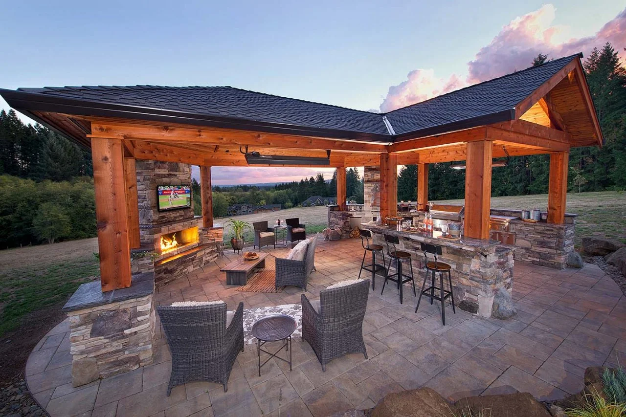 Covered outdoor kitchen plans cheap