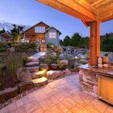 Rustic Outdoor Kitchen and Lounge