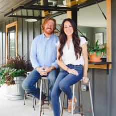Chip and Joanna Gaines on Back Porch 