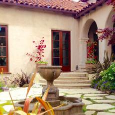 Tranquil Courtyard Boasts Fountain