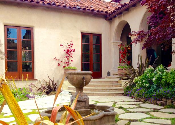 Tranquil Courtyard Boasts Fountain | HGTV