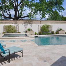 Outdoor Spa With Subtle Southwestern Flair