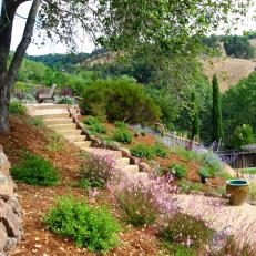 Staircase Overlooks Charming California Hillside