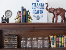 11 Ways to Style Bookshelves with Yard Sale Finds 