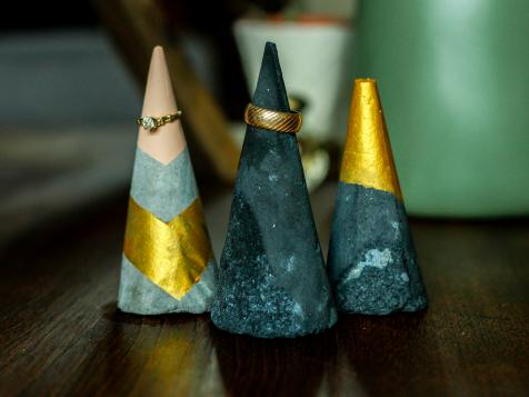 Modern Concrete Cone Ring Holders to DIY