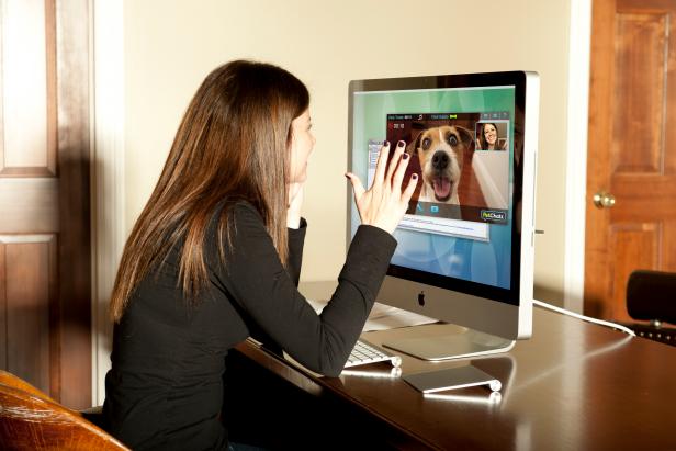 Home cameras such as PetChatz allow pet parents to see and talk to their pup from the office or on the go.