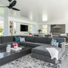 Comfy Sectional in Outdoor Living Area