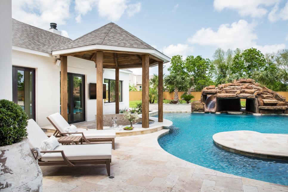 backyard with pool 