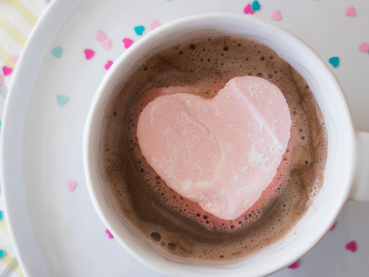 Premium AI Image  heart shaped marshmallows perfect for adding to hot  cocoa on Valentine's Day