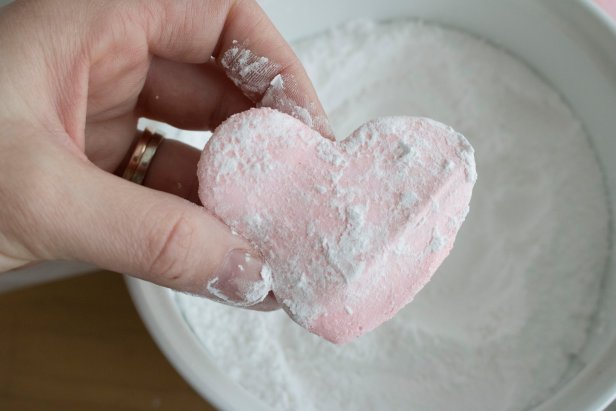 Make your own fresh, heart-shaped marshmallows.