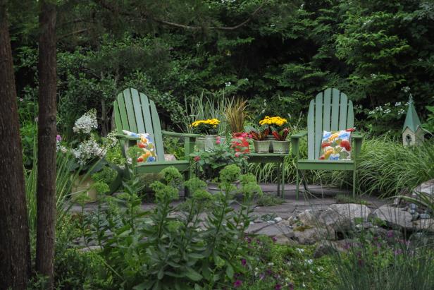 Green Adirondack Chairs