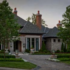 Stone Driveway and Entry Court Recall a Romantic Past
