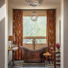 Soaker Tub Offers Picture Views in Luxury Master Bathroom