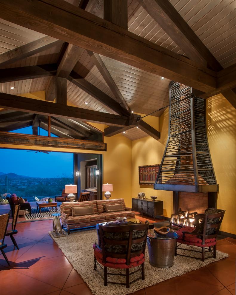 Southwester Living Room With Desert View