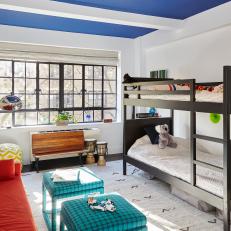 Multicolored Kids' Room With Blue Ceiling