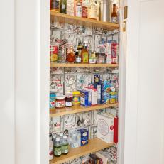 Pantry With Wallpaper