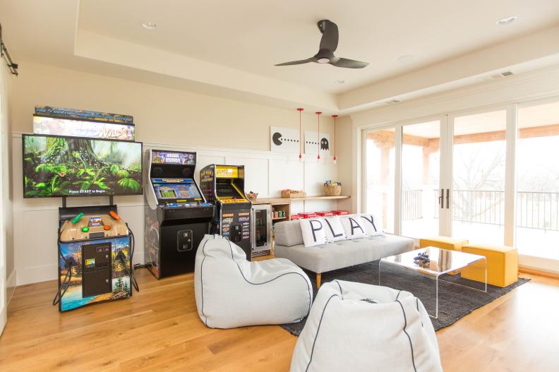 Game Room With Arcade Games