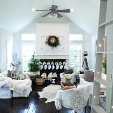 Black and White, Modern Christmas Living Room Design