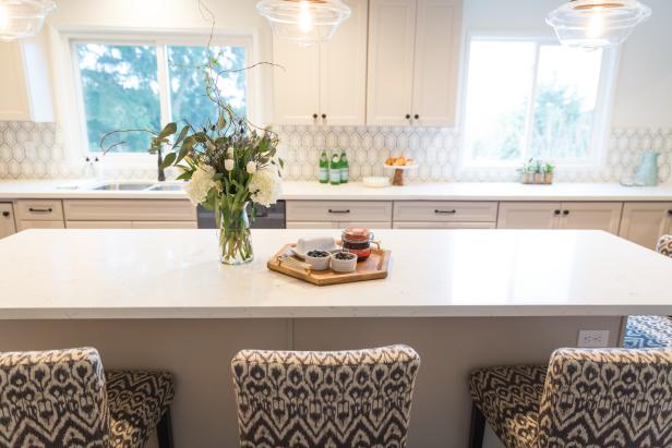 Kitchen With White Quartz Countertops