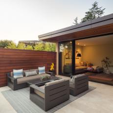 Contemporary Patio With Gray Furniture