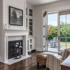 White Sitting Room With Fireplace