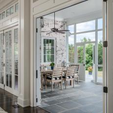 Covered Patio With French Door Entrance