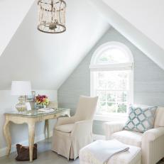Cottage Sitting Area With Arched Window
