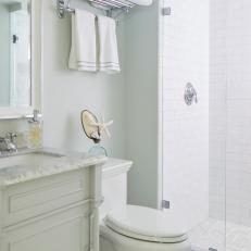 White Small Bathroom With Starfish