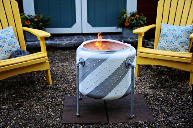 Old Washing Machine Drum Into A Firepit, Using A Dryer Drum For Fire Pit