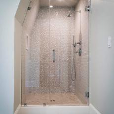 Walk-In Shower With Angled Ceiling