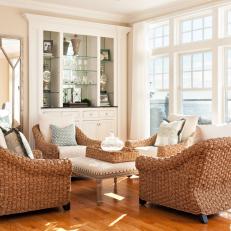 Coastal Sitting Area With Woven Armchairs