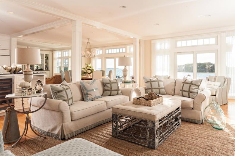 White Coastal Living Room