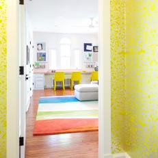 Multicolored Playroom and Yellow Wallpaper