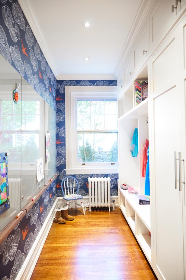 Contemporary Playroom With Bird Wallpaper Hgtv