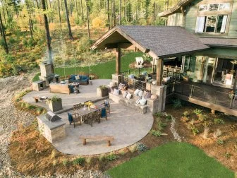 The addition of this large backyard patio doubles the livable space of the HGTV Dream Home 2019 and makes it easy to take full advantage of enjoying the great outdoors right from the back yard.