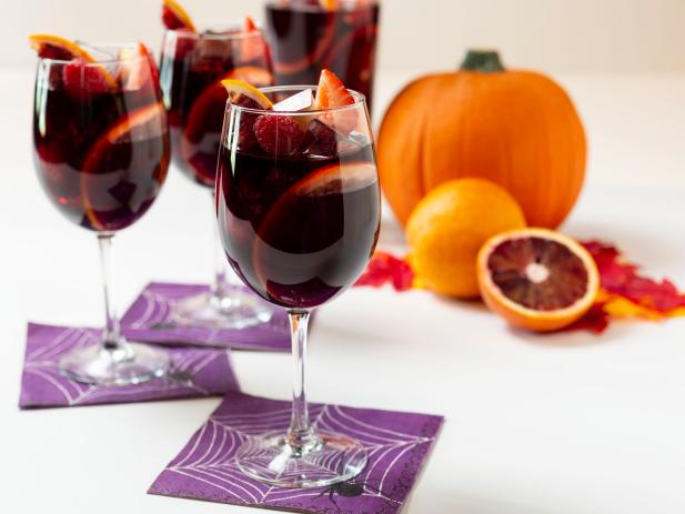 HGTV shows you how to make blood orange sangria for Halloween.