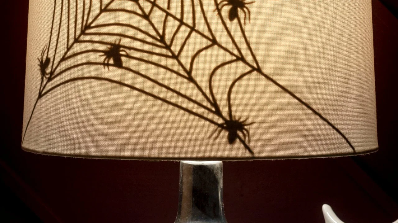 Halloween Lamp Shade Cover – 20 X 60 Inch Large Spider Web Black Lace, 2-Pack, For Indoor & Outdoor Holiday Decor, Fits Table & Floor Lamps