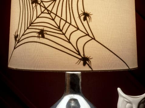 Spook Up an Everyday Lampshade With a Spiderweb Silhouette