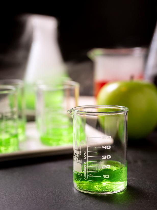 HGTV show you how to make sour green apple gelatin shots for Halloween cocktails.