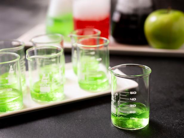 HGTV show you how to make sour green apple gelatin shots for Halloween cocktails.