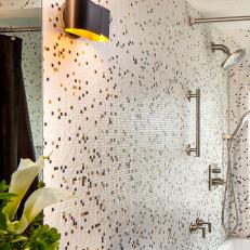 Master Bathroom With Mosaic Tile Walls